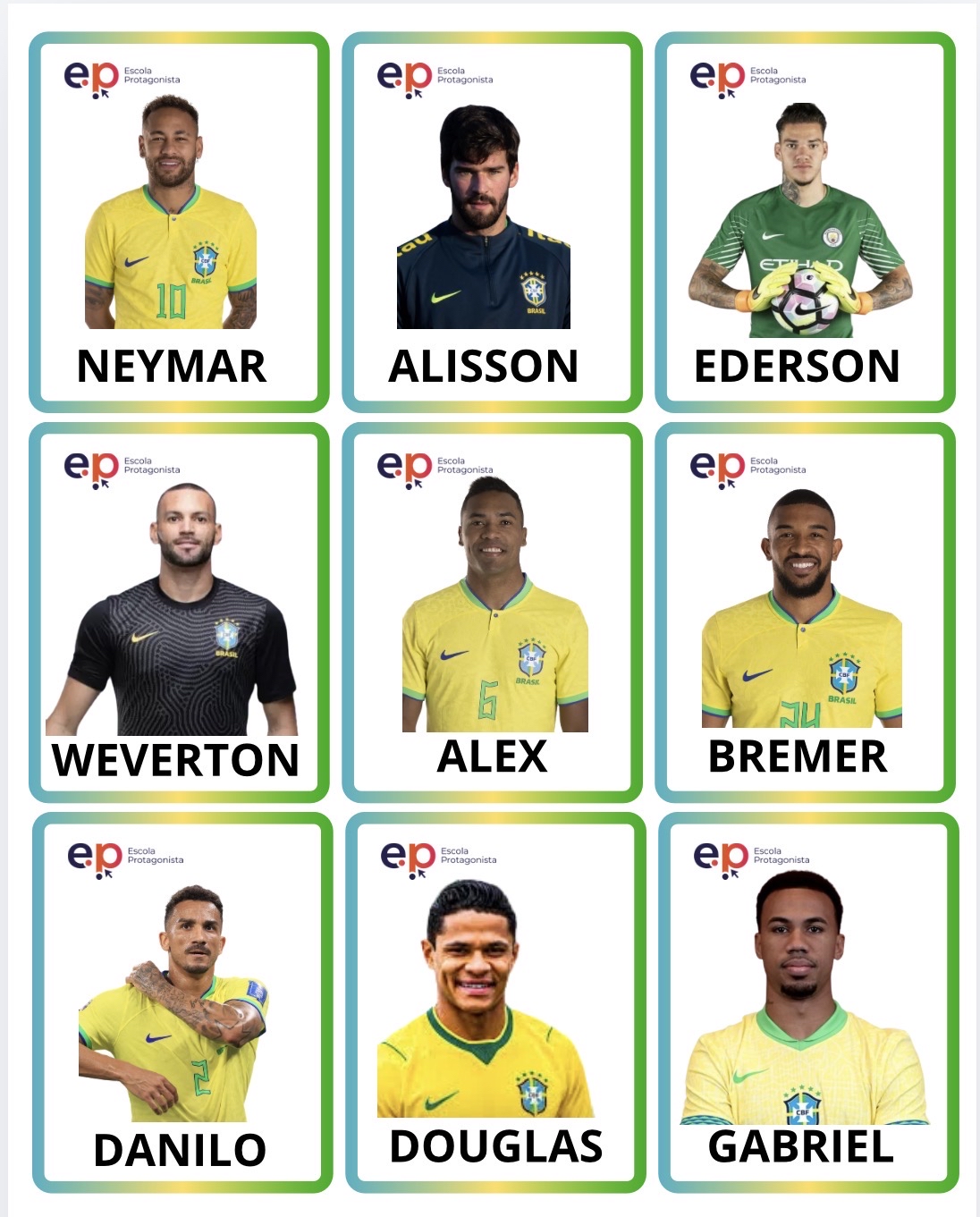 Figurinhas dos jogadores