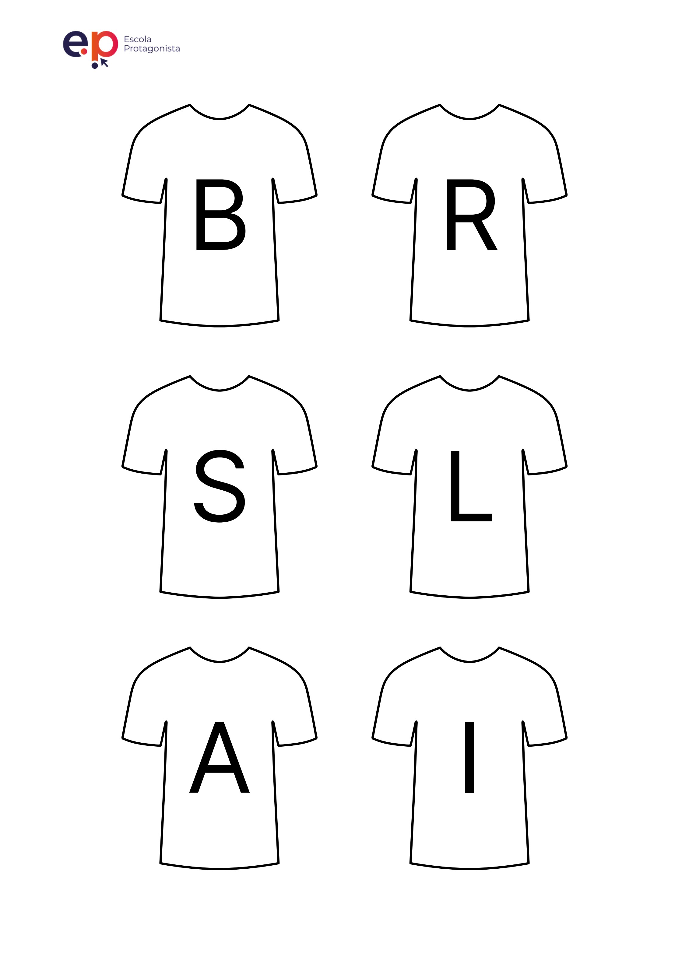 Palavra BRASIL em camisetas